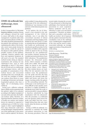 The Lancet - COVID-19 outbreak: less stethoscope, more ultrasound